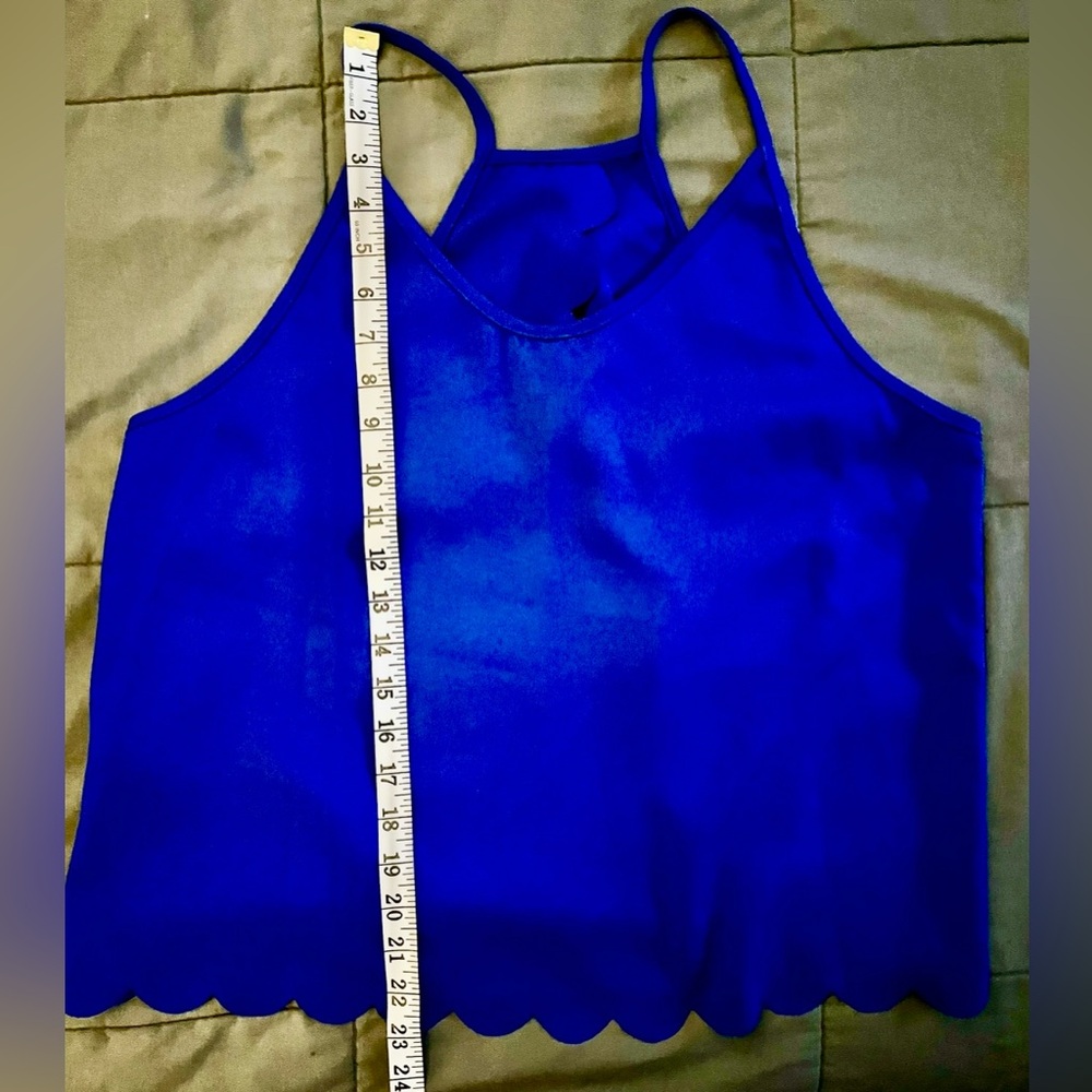 Bright Blue Open Back Tank Top- Large - Picture 12 of 12